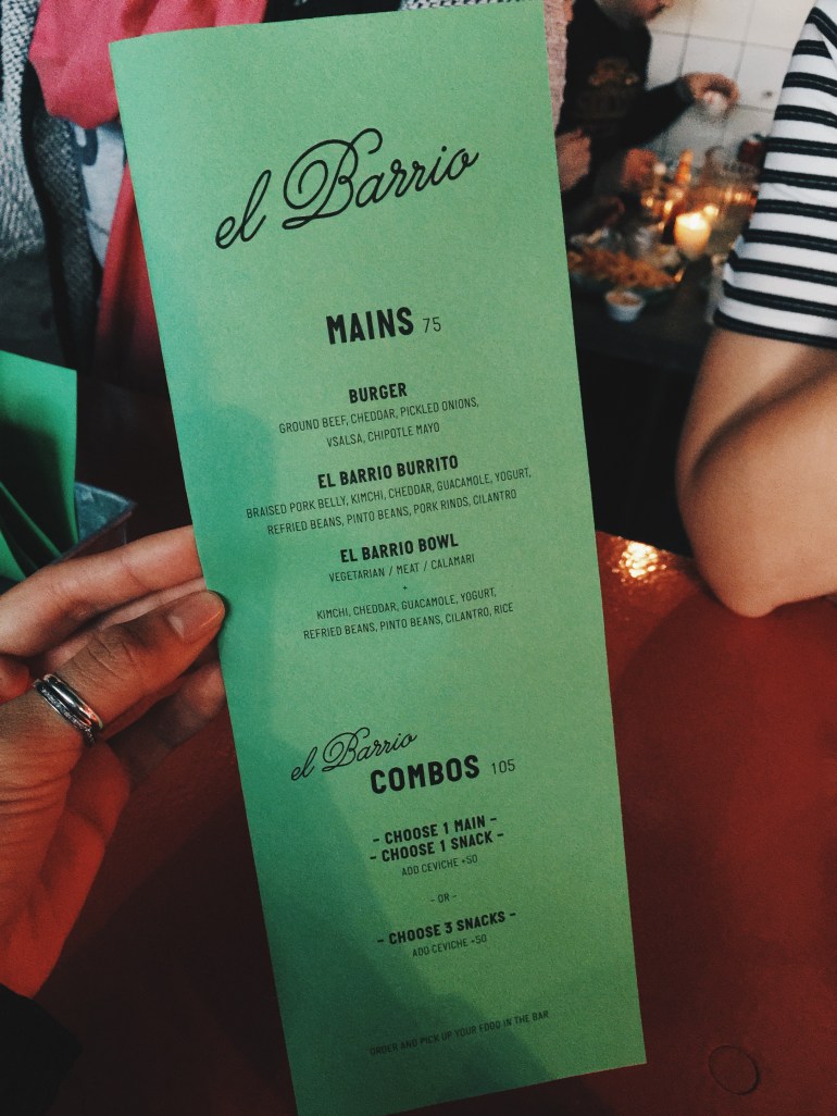 El Barrio menu