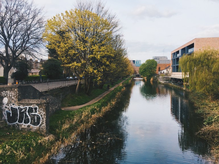 Walking to dinner - river