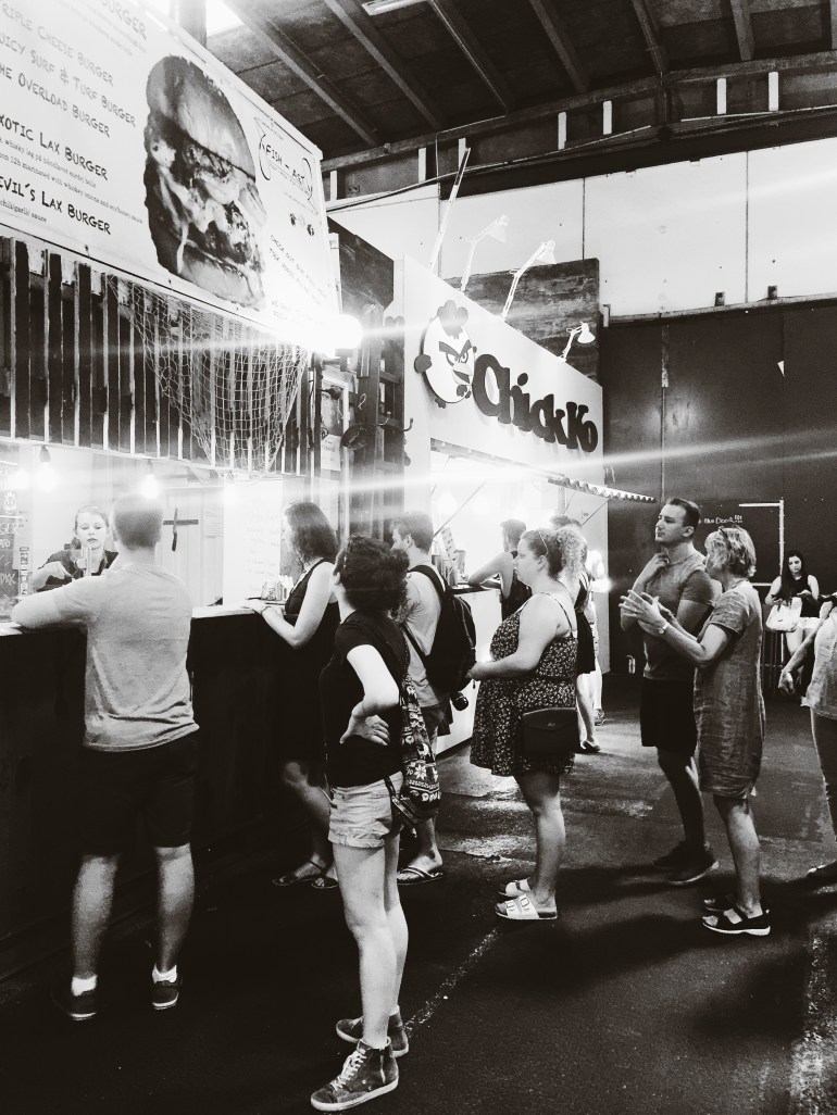 Summertime food stalls